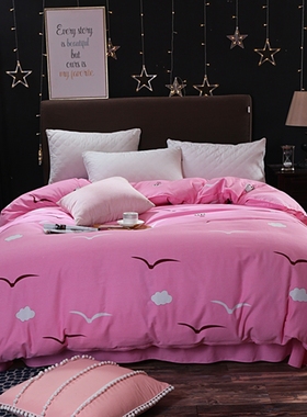 纯棉磨毛被套秋冬加厚单双人保暖全棉大红色单件加大被罩200230