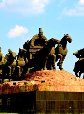 古代名人孔子周游列国雕塑历史文化大型仿铜玻璃钢人物雕像定制