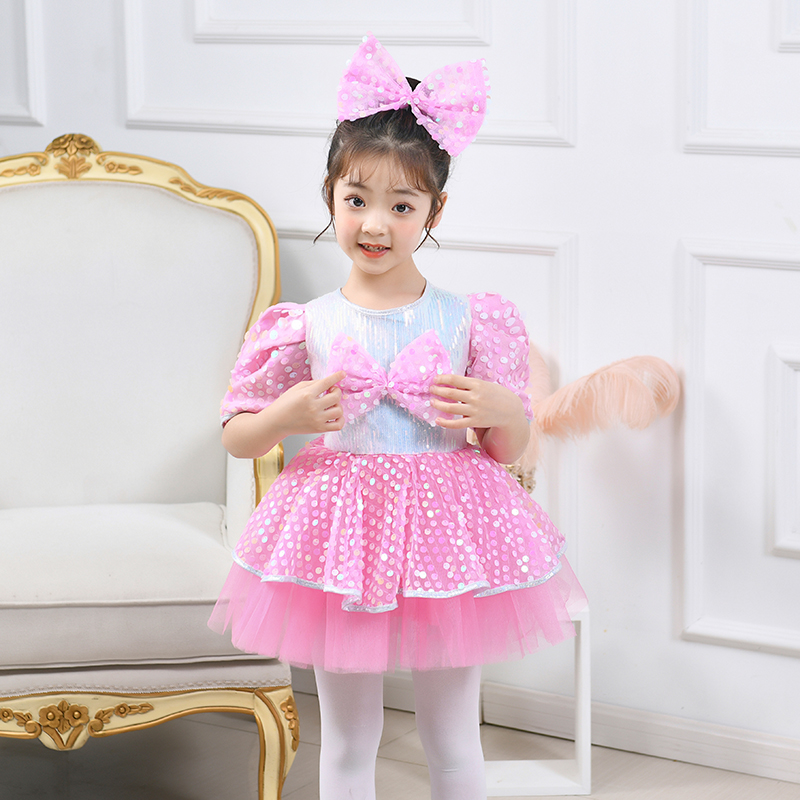 六一儿童节演出服蓬蓬裙男女孩幼儿园舞蹈服装亮片爵士舞表演服