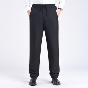 半松紧 冬季 中老年男裤 开口系腰带款 加绒加厚老人棉裤 羊羔绒裤