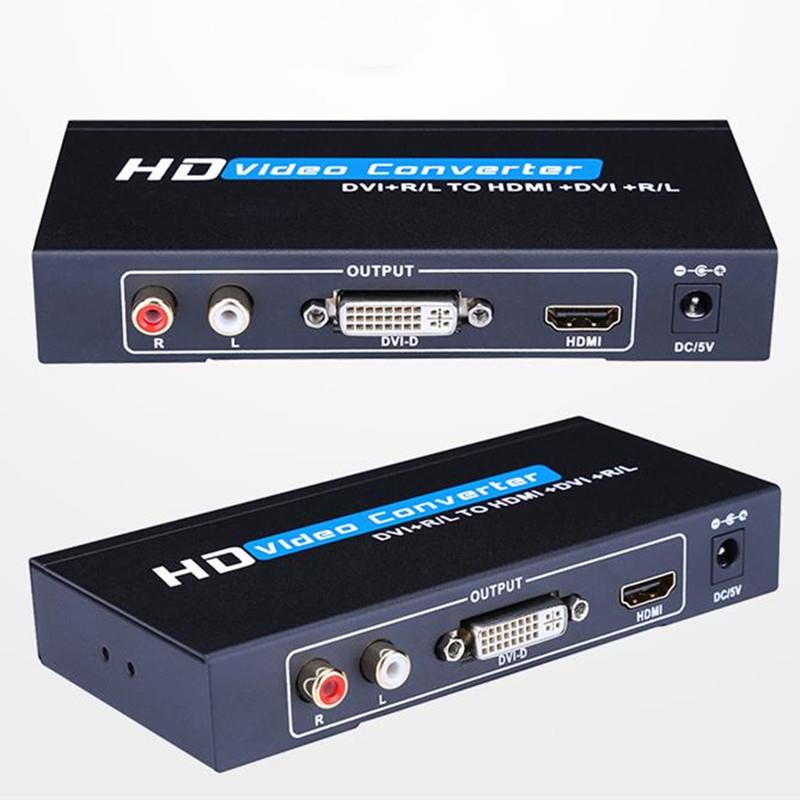 DVI转HDMI+DVI转换器分配器高清带音频供电DVITOHDMI+DVI转换器