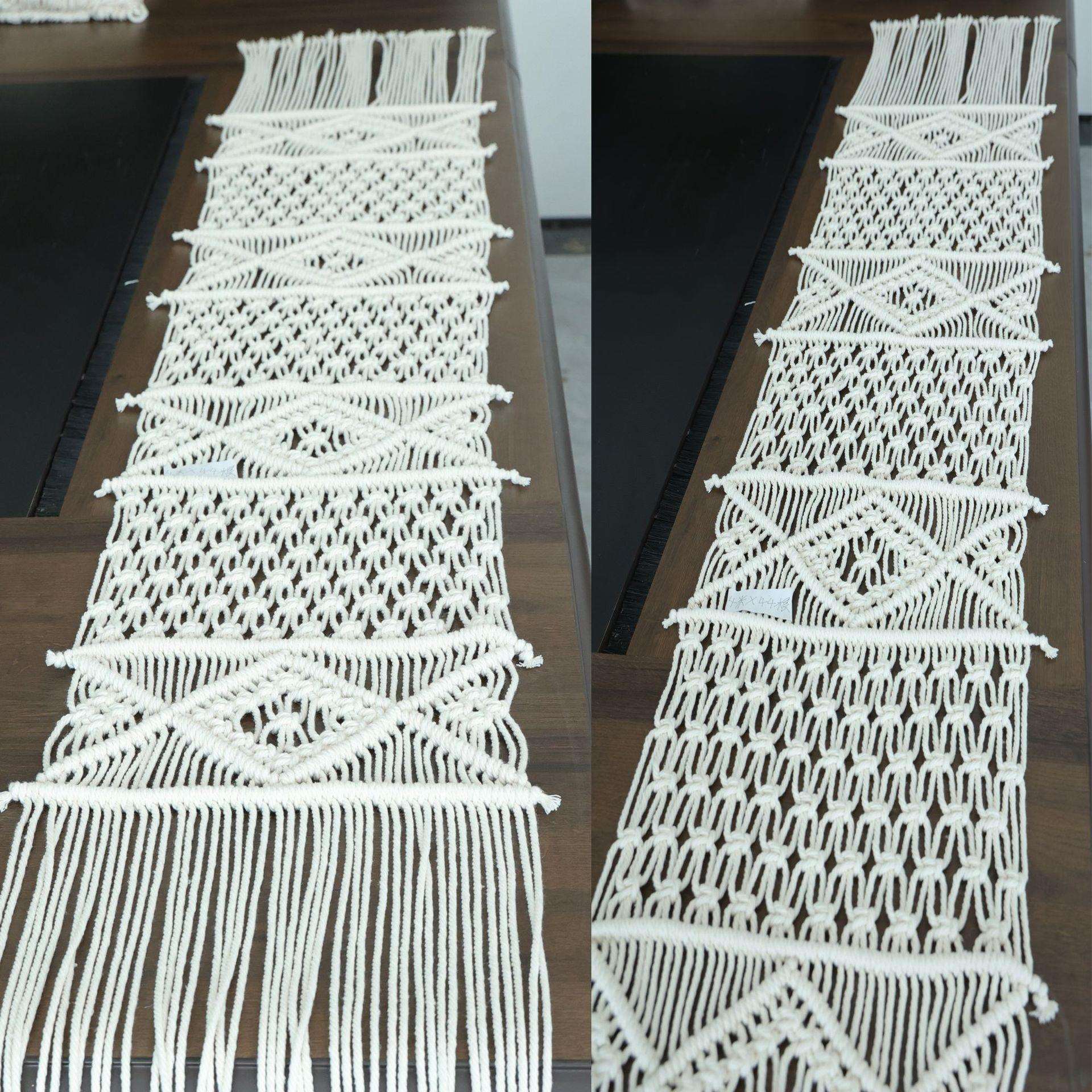 亚马逊跨境电商手工编织棉绳棉制品桌旗桌垫