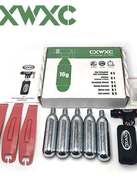 充气头自行车充气嘴山地公路车CO2气筒充气小钢瓶海绵套装CXBT-4P