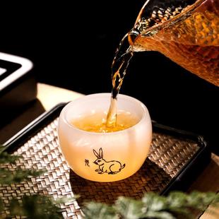 十二生肖玉瓷茶杯男女款主人杯琉璃单杯本命年百家姓氏茶盏