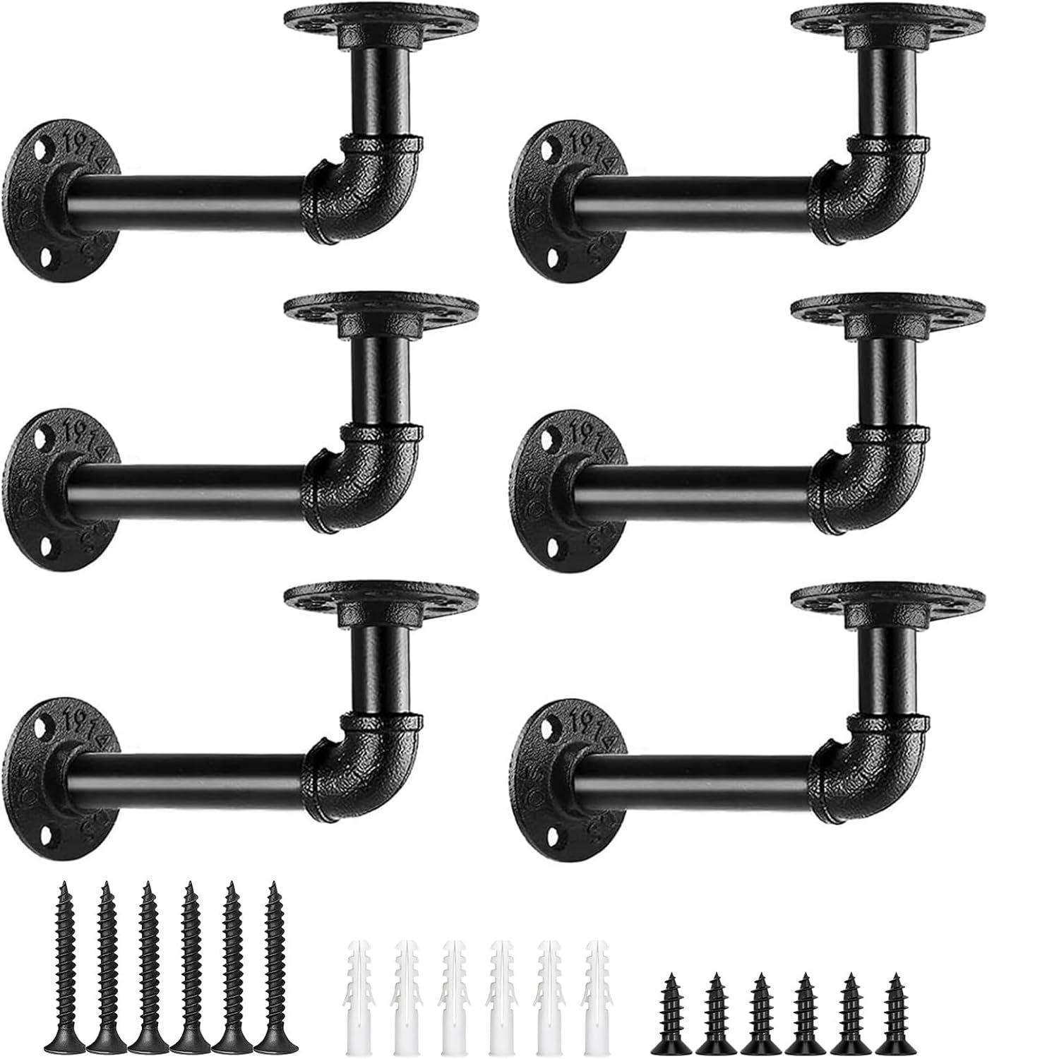 跨境亚马逊水管L型管架支架镀锌铁支架隐藏壁挂金属支架套装