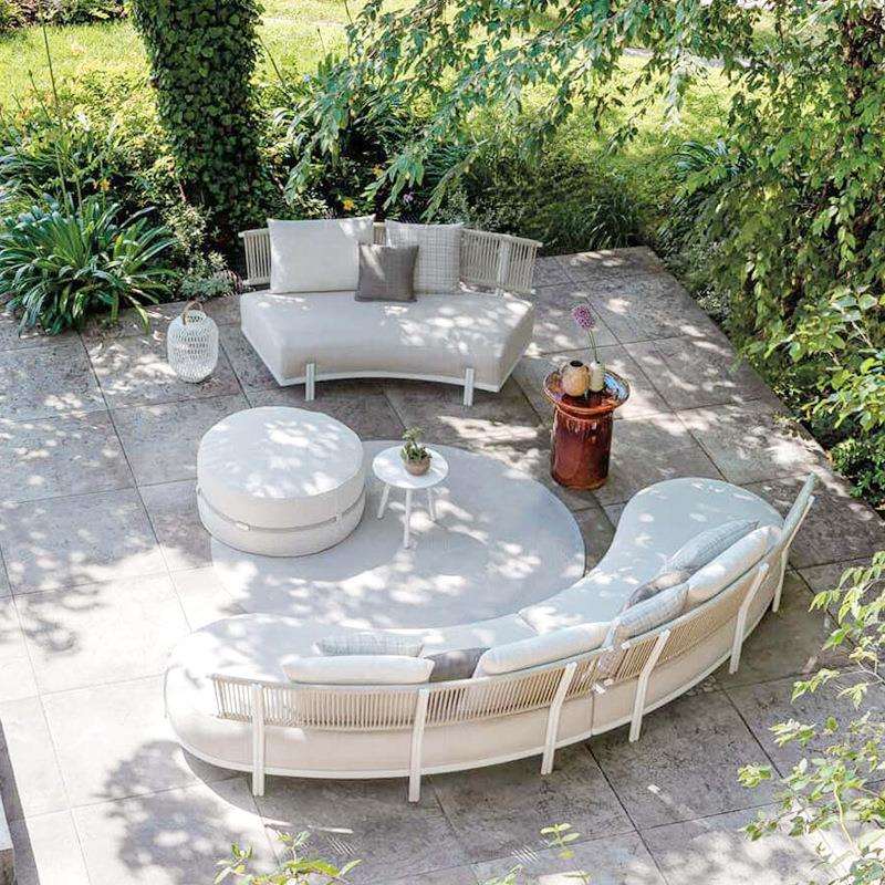 户外花园藤编沙发庭院防水酒店阳台休闲圆弧形铝合金藤椅组合家具