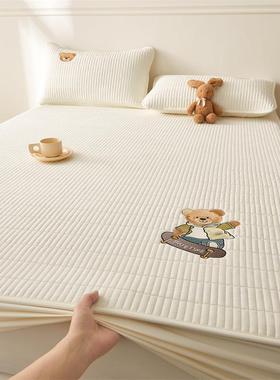 上类原大豆夹棉床笠家用卧室棉刺绣柯基熊猫学生宿舍下铺BCVA三件