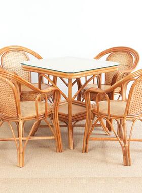 藤椅三件套休阳台桌老人椅客厅茶闲椅腾NEA椅子真藤沙发内组室合