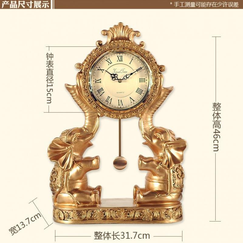 欧式座钟客厅尚钟台钟摆件RFX复时创意桌古面时钟表