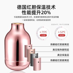 压尚厅堂德保温壶家用玻璃胆商务办公内热水瓶不72锈按钢外壳暖壶