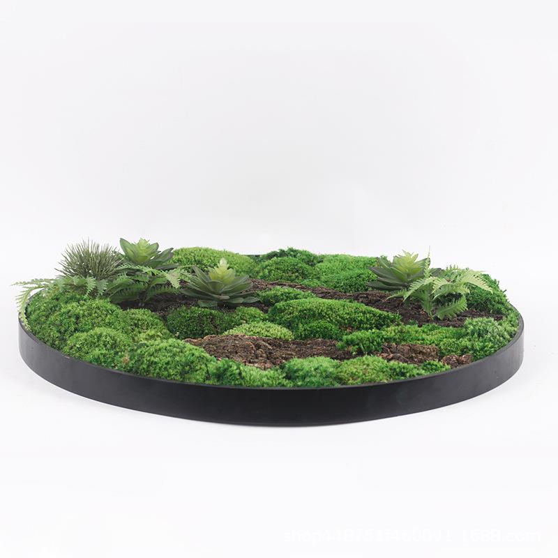 新体VOA中式仿真植物盆景居苔藓花艺客厅摆件现家代托盘售楼处整