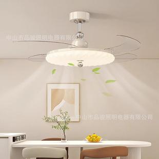 202电5新款 餐厅隐风扇灯形中古风超薄简家约FNH用卧室饭厅吊扇灯
