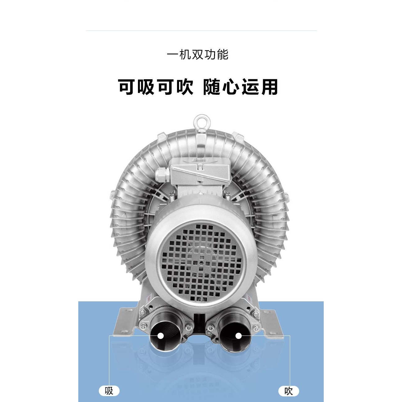 高压漩涡风机旋涡气泵鼓风机220V强劲吹风工业罗茨风机抽真空吸附