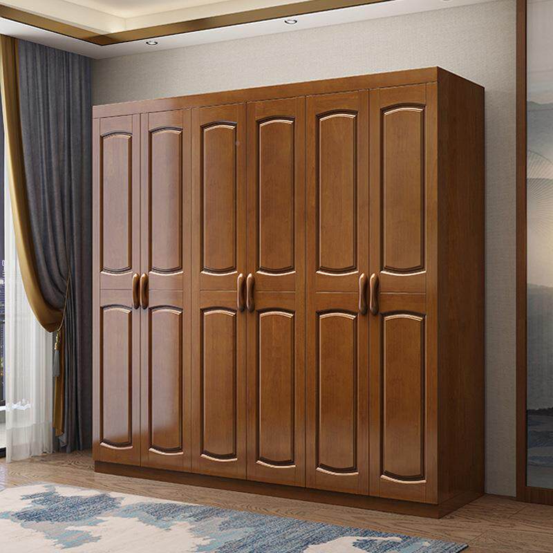 室LCR实木衣柜中式家用卧约经济型三纳四五六简对开门衣橱收储物