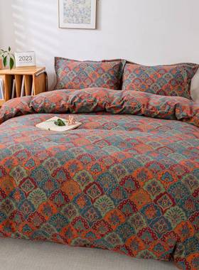 直播爆款母婴级纯棉双层纱四件套密双加层AB被021210套床单版套件