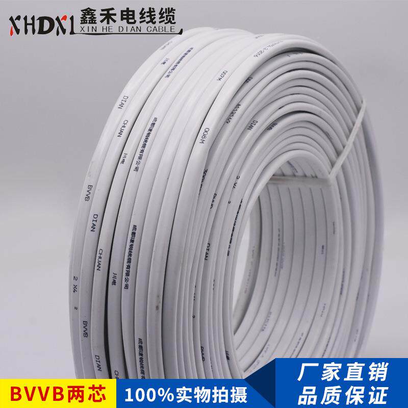 家用明装2铜芯工程电城市照明PIBBVVB2*4线芯硬护套线国标