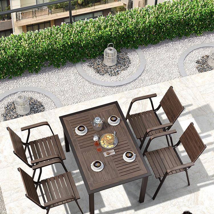 户外木塑桌椅组合庭院防腐QLW木室外休闲餐桌椅台露室露外天花园