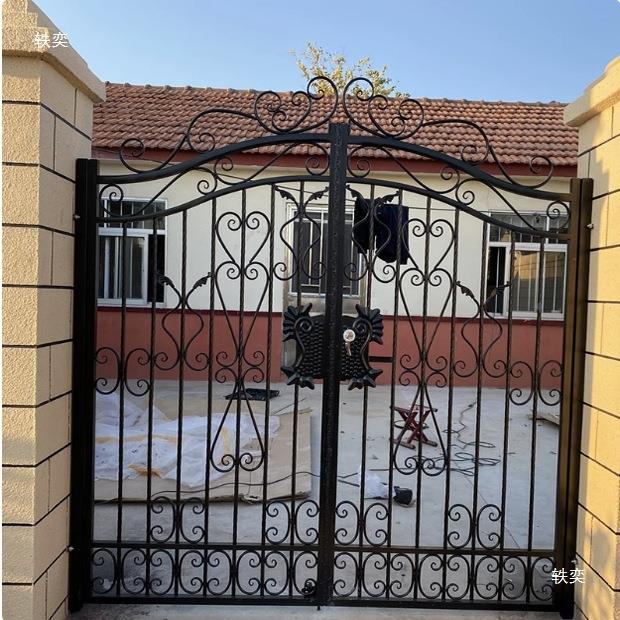 戈全墅屋定.制欧式铁园艺庭院门户花门外乡村双VWS开栅栏门别垒德