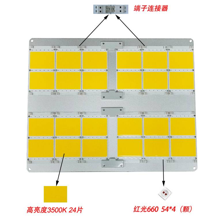 LED植物生长灯 480W可调光量子板补光灯 温室大棚多肉育苗植物灯