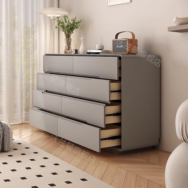 实木八斗柜卧靠墙储物柜ZXC室简奶油风收纳置柜五物六斗柜极抽屉