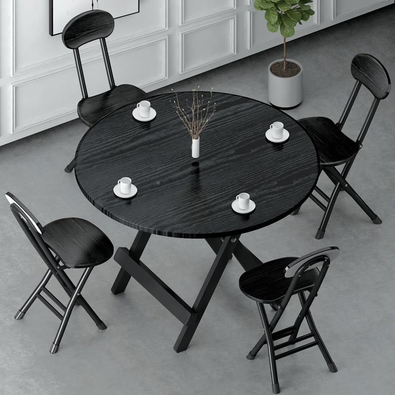 F76M8H5J7K可折叠桌子宿舍简约吃饭形桌出租房家型用餐桌椅子简易