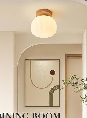 油风过道现代简约走68026灯入户玄奶关灯阳台衣帽间原廊木南瓜灯