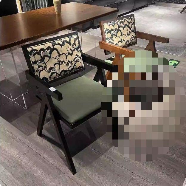 法式用复风实UFF师木餐椅家餐厅单人沙发椅子网红设计中古昌迪古