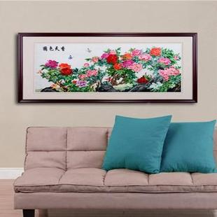 120cm 苏绣画m 花开富 单面挂画新贵中式 DY8975客厅沙发尺寸60c
