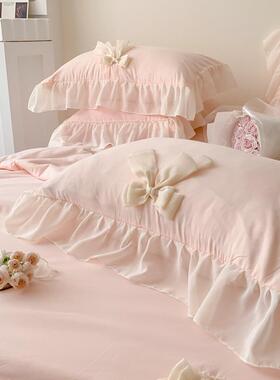 2025新款mA类心甜心0蝴蝶结夏被四件套20x230c夏被四MEY件套甜蝴