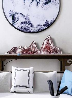 中式居ST803家酒店客厅大堂玄关柜电视摆柜软装饰财假山件摆招设