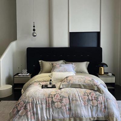 美高端天丝SMR20240棉套床单套数被式码印花秋冬裸睡床上用品床盖