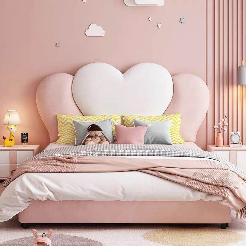 童轻奢爱MCB心公主实床头现代木简包约女生卧室网红简约儿床头软