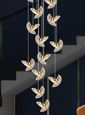 现代简约楼楼梯吊灯别公寓复式leLT1012d长旋中空楼转梯间灯墅具