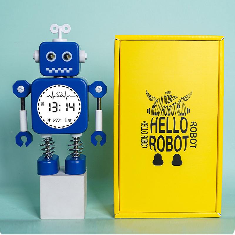 新SPD品机器人子钟数字儿童卡男通钟闹女孩电创意闹表