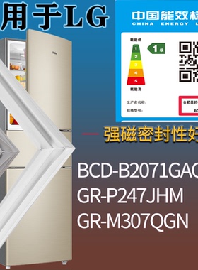 适配LG冰箱BCD-B2071GAQ GR-P247JHM GR-M307QGN门密封条吸力磁条