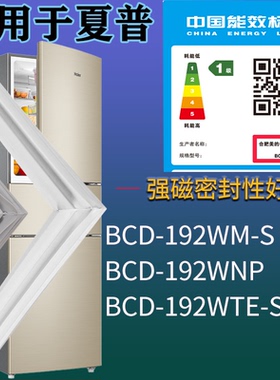 适配夏普冰箱BCD-192WM-S 192WNP 192WTE-S门密封条磁性胶条圈