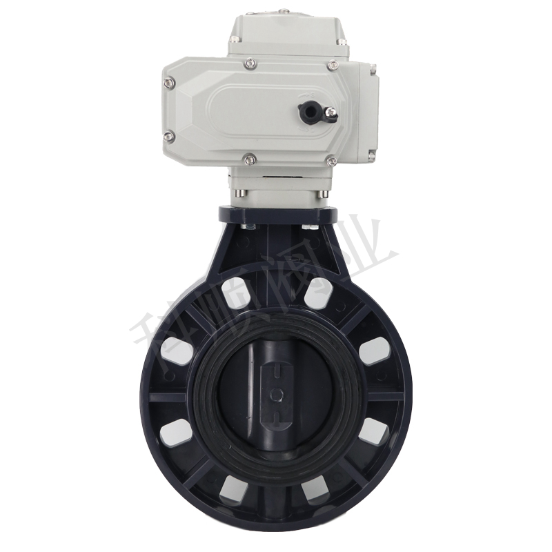 电动pvc蝶阀 D971X-16S塑料upvc阀门 E耐酸碱腐蚀50 65 80 100 15