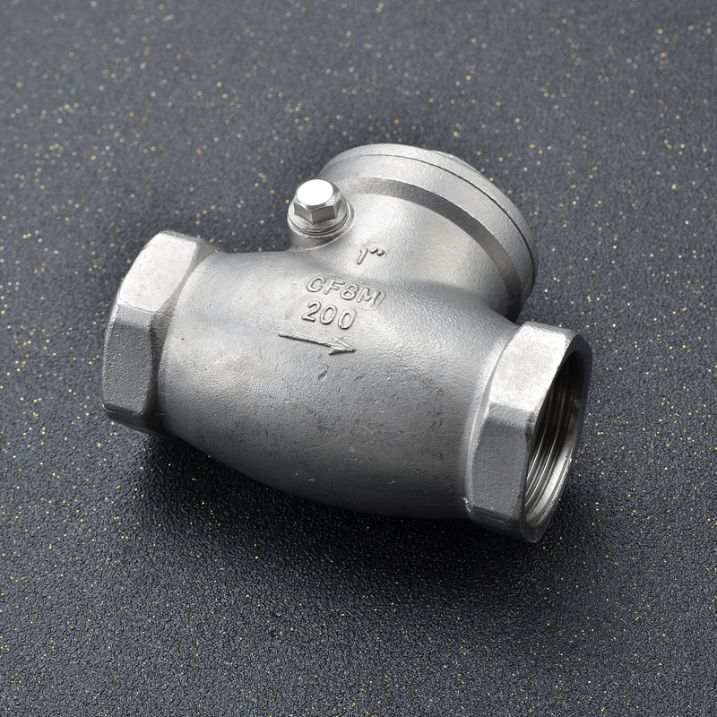 304不锈钢丝扣止回阀H14W-16Py内螺纹卧式摇摆式单向阀dn15 20 25