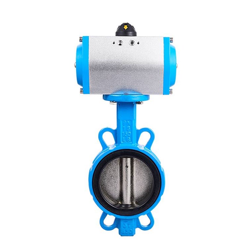 气动蝶阀 气动阀门D6n71X气动对夹式蝶阀球墨304不锈钢板DN40-300