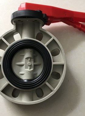 PPH蝶阀PP米黄色蝶阀 rPPR碟阀  涡轮蝶阀 PP手柄式蝶阀 手把蝶阀