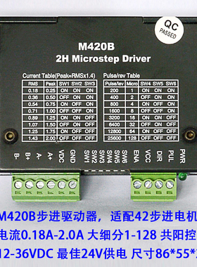 57/42步进电机驱动器DM430通用m415b三拓m420b驱动板128大细分24v
