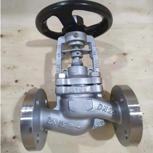 304不锈钢法兰波纹管截止阀WJ41H-16P高温蒸汽导热油截止阀DN250