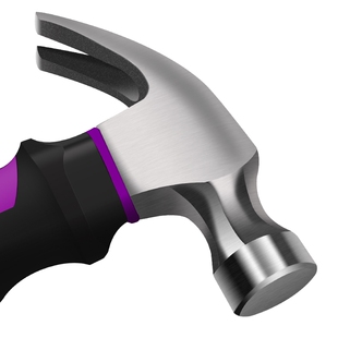 0.5LB 拓伏锐短柄羊角锤紫黑双色TPR手柄锤子敲击工具榔头便携8OZ