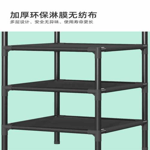 家用衣帽架落地式转角衣架多层置物卧室床头挂衣服挂包鞋架一体