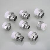 75热熔水管直接接头 40PPR转外丝内丝活接1 2寸外丝内丝直通50