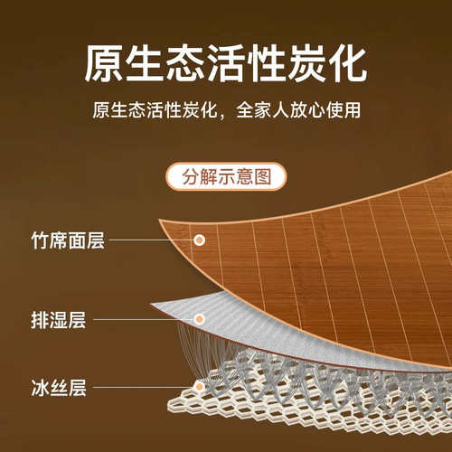 凉席竹席夏季夏天2025新款草席冰丝席双面可折叠学生宿舍空调席子