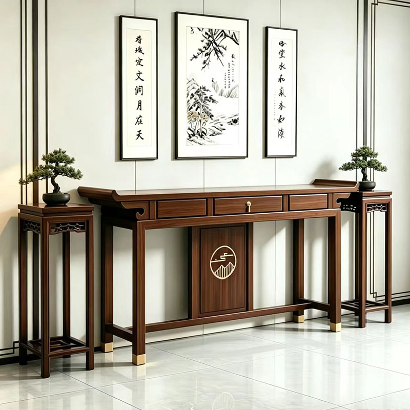 中式实木仿古供桌家用玄关柜佛台财神台条几香案佛龛农村中堂条案