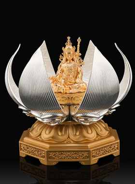纯铜花开见佛佛像摆件佛堂供奉