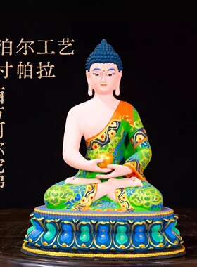 帕拉五方佛供奉摆件藏式铜像彩绘