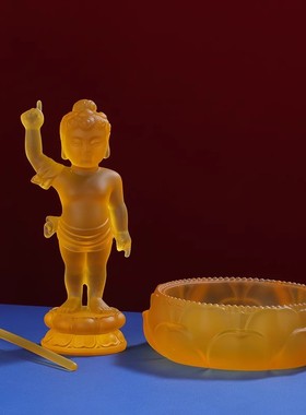 太子佛浴佛太子像水琉璃摆件